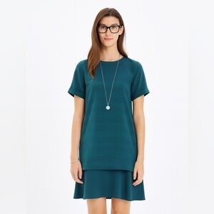 Madewell Slowbeat Shift Dress Emerald Green Polka Dot Tiered
